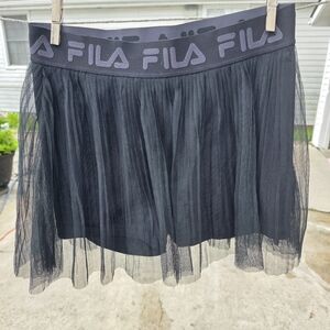 Fila Illusion Skirt Skort Women S black mesh flirty tennis pickleball pleat